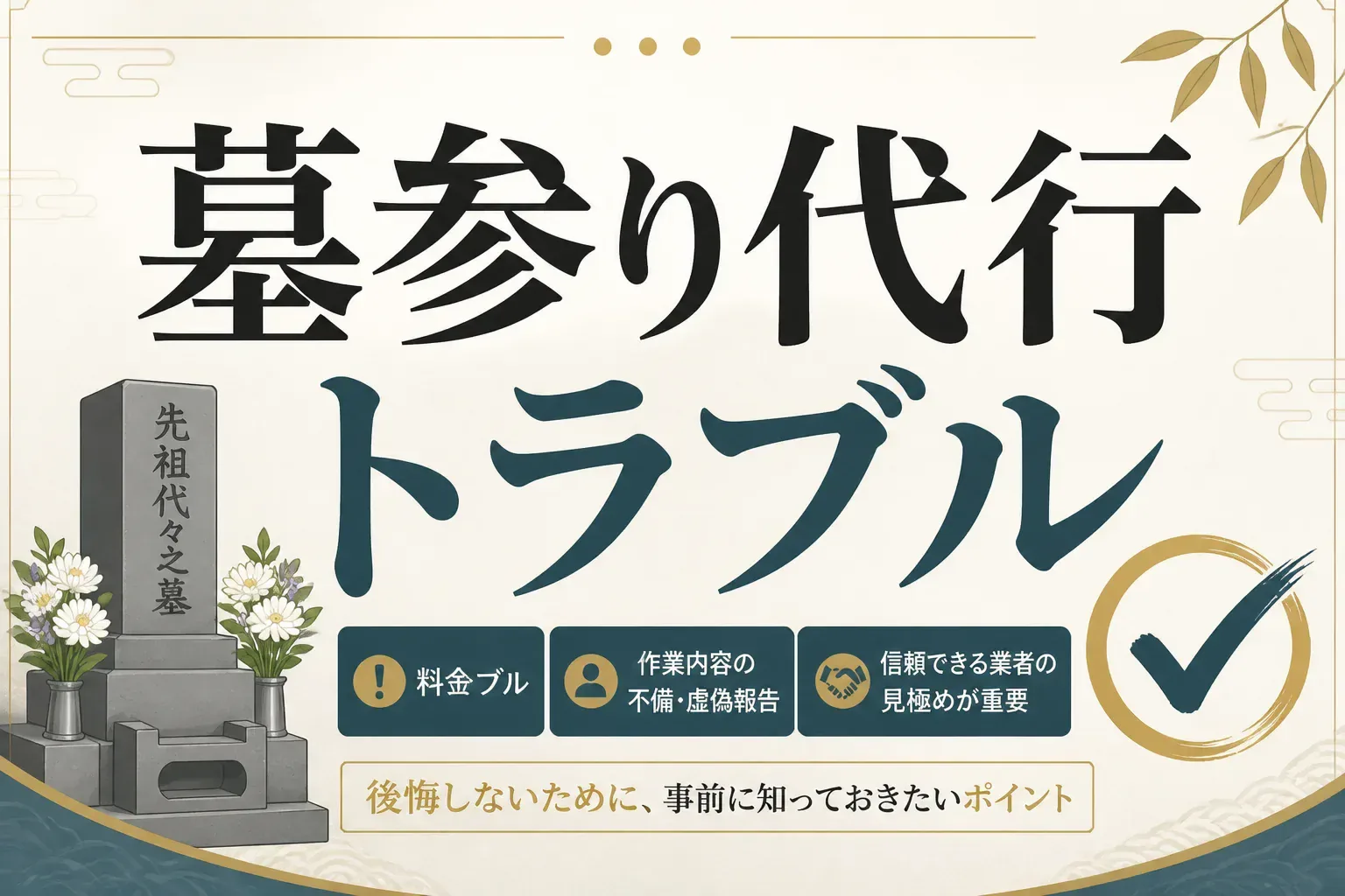 墓参り代行でよくあるトラブルと対策｜後悔しない業者の選び方