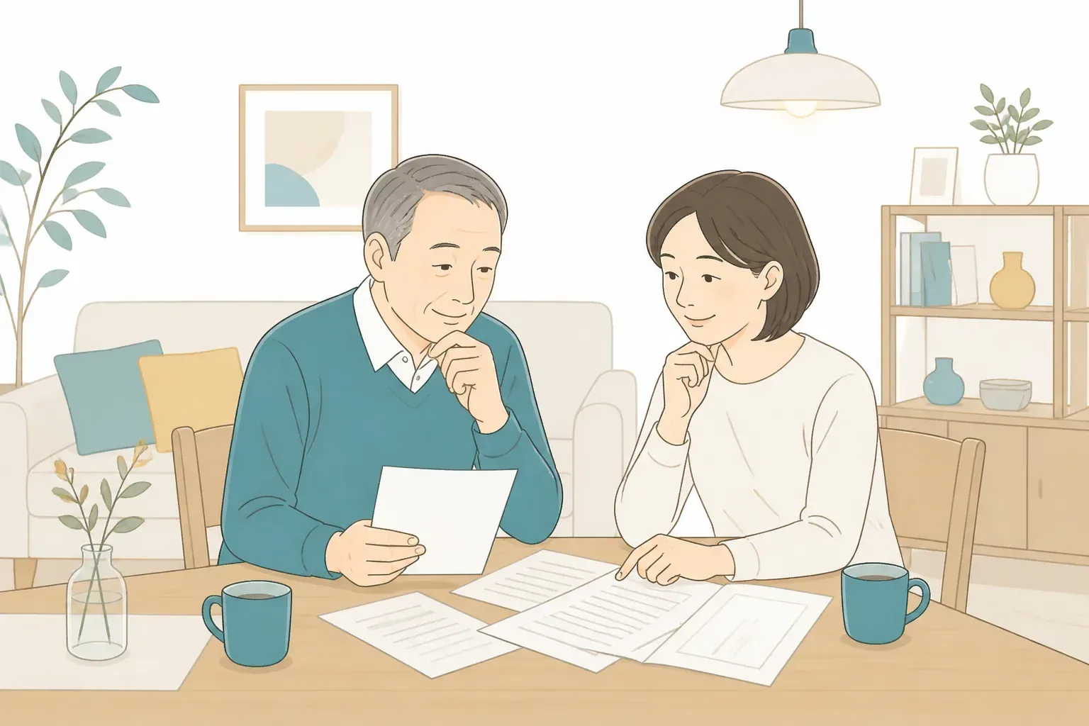 家族で墓じまいの費用を話し合うイメージ