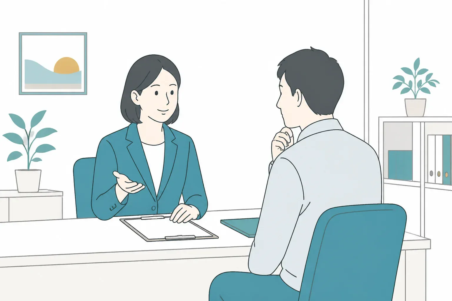 自治体の窓口で相談する様子のイメージ
