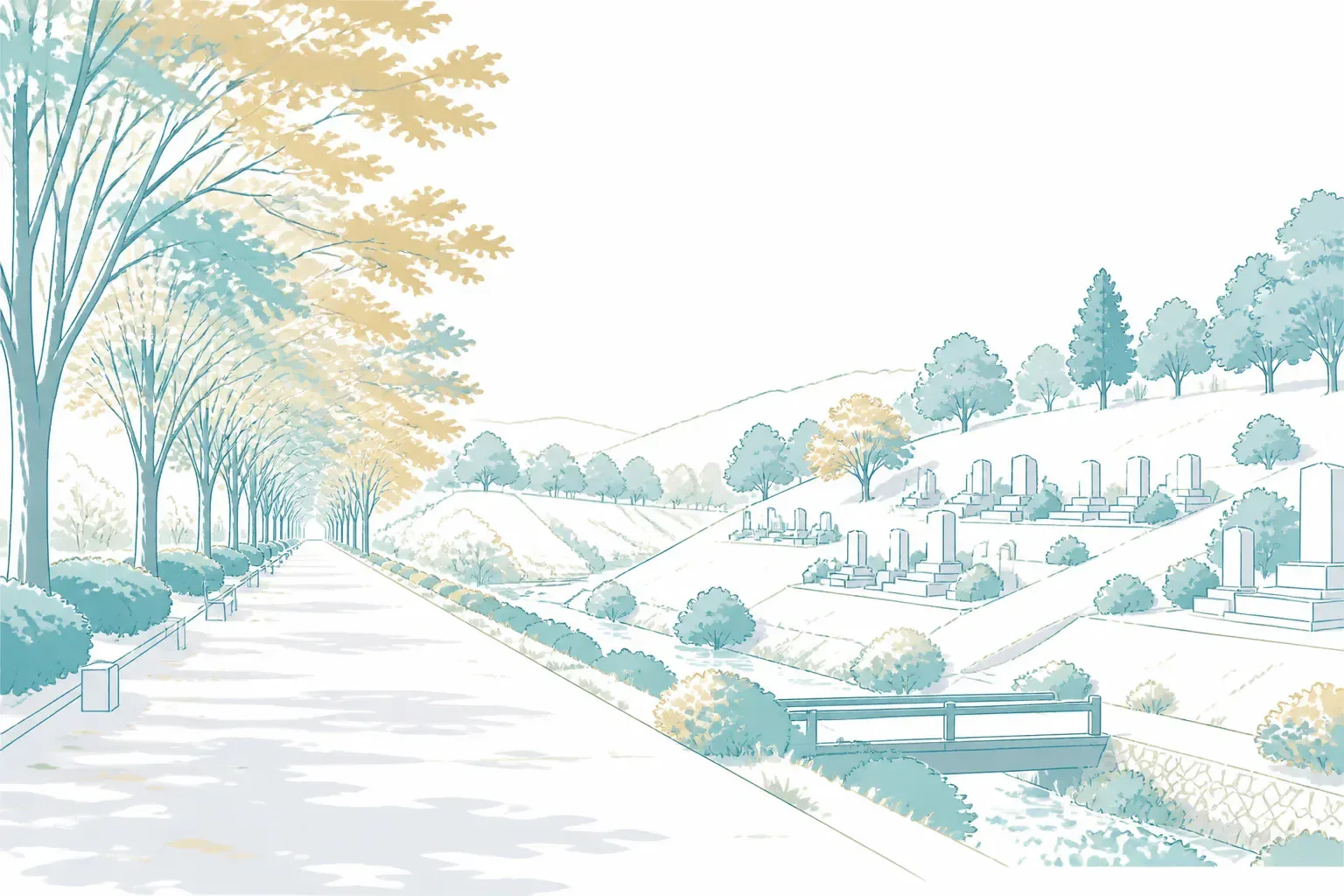 広々とした公園墓地の風景イメージ