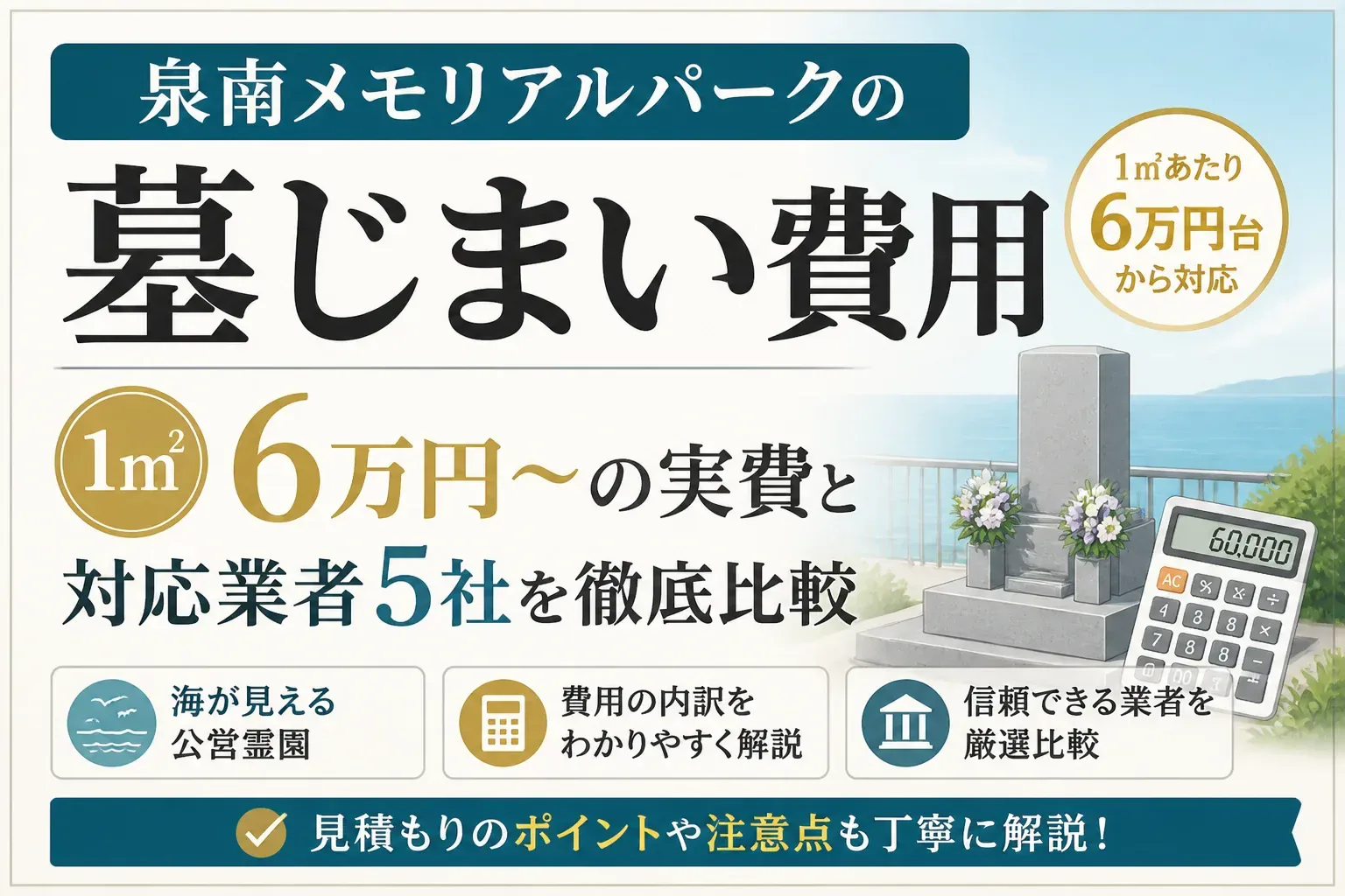 泉南メモリアルパークの墓じまい費用｜1㎡6万円〜の実費と対応業者5社を徹底比較